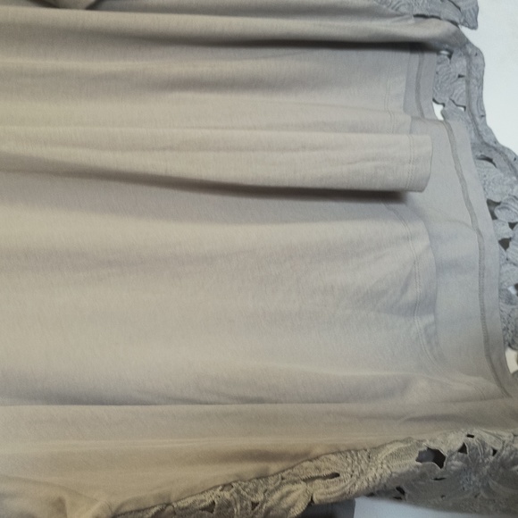 J.Jill Gray Crochet Lace Overlay 3/4 Sleeve Blouse Sz 4XL Women - Picture 8 of 10